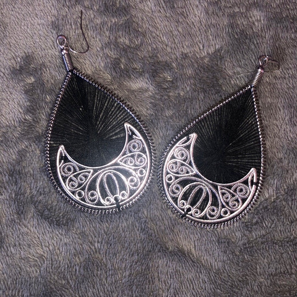 Black and Silver Earrings